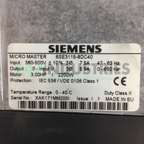 6SE3115-8DC40 Siemens Image 2
