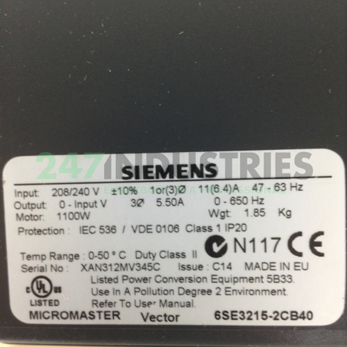 6SE3215-2CB40 Siemens Image 2