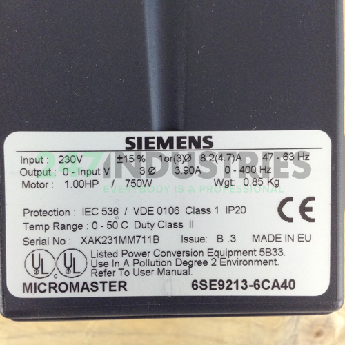 6SE9213-6CA40 Siemens Image 2