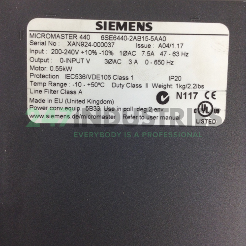 6SE6440-2AB15-5AA0 Siemens Image 2