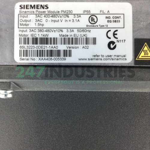 6SL3223-0DE21-1AA0 Siemens Image 2