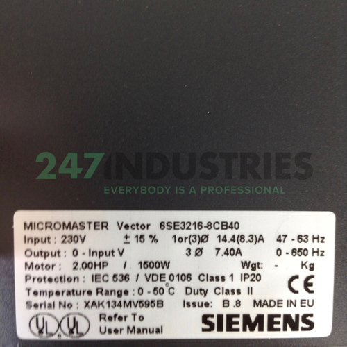 6SE3216-8CB40 Siemens Image 2