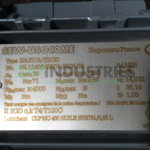 SA37II2GD/DT71D4II3D SEW-EURODRIVE Image 4