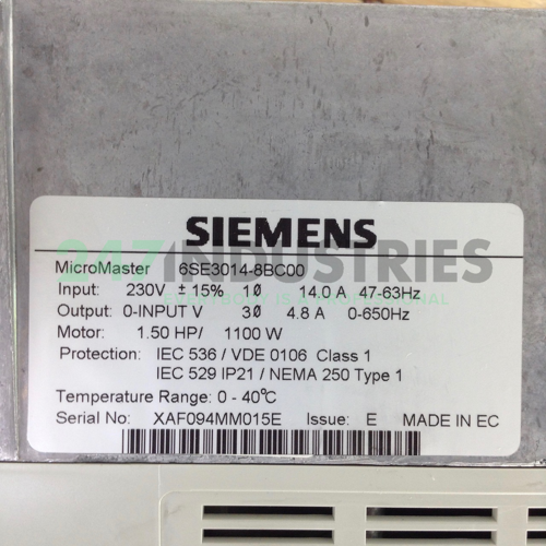 6SE3014-8BC00 Siemens Image 2