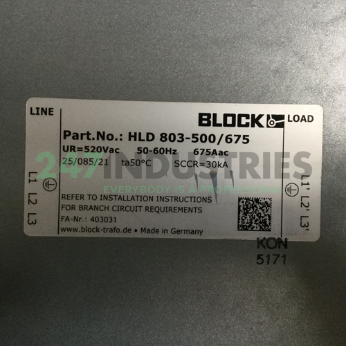 HLD803-500/675 Block Image 3