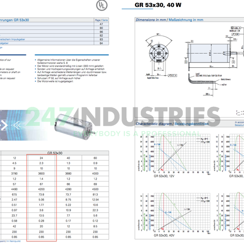 GR53X30/PLG52-288/110 Dunkermotoren Image 4