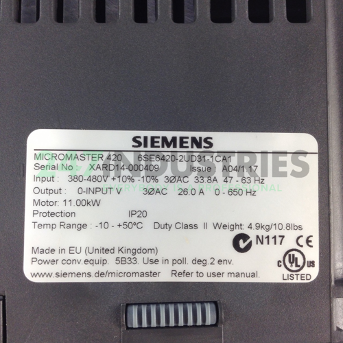 6SE6420-2UD31-1CA1 Siemens Image 2