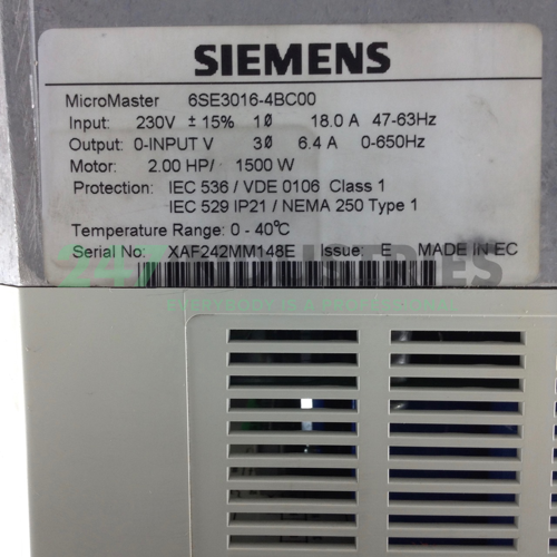 6SE3016-4BC00 Siemens Image 2