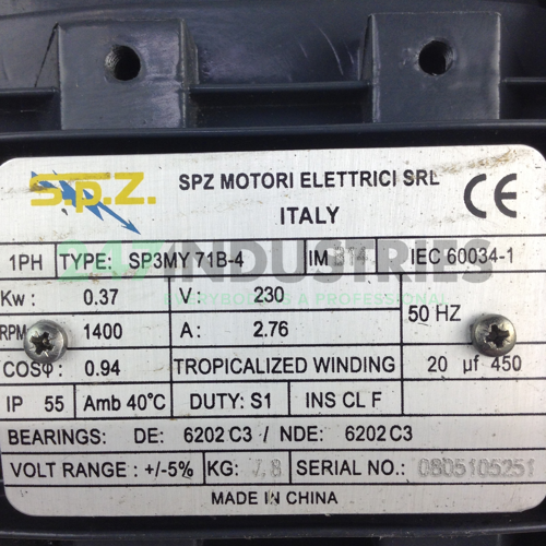 SP3MY71B-4-B14 SPZ Motori Elettrici Image 2