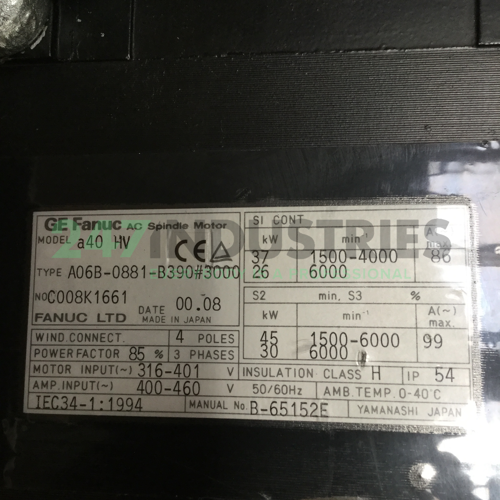 A06B-0881-B390#3000 Fanuc Image 4