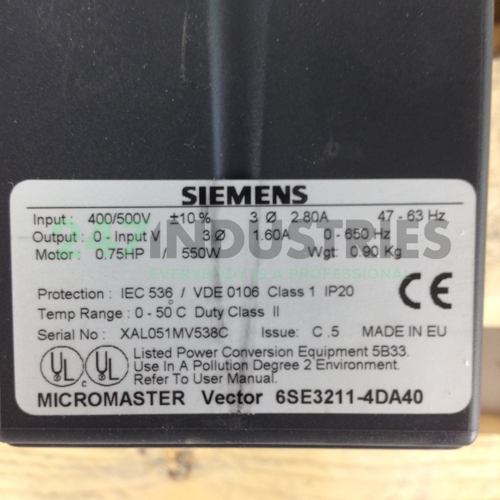 6SE3211-4DA40 Siemens Image 2