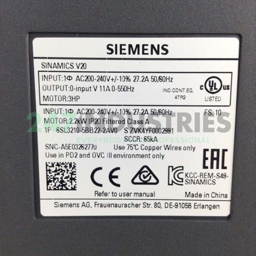 6SL3210-5BB22-2AV0 Siemens Image 2