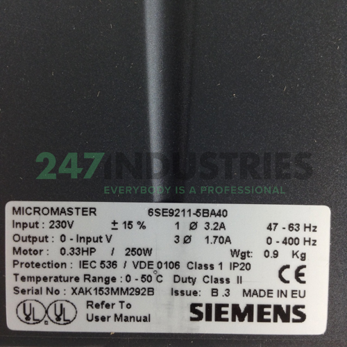 6SE9211-5BA40 Siemens Image 2