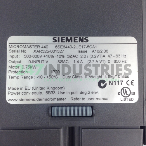 6SE6440-2UE17-5CA1 Siemens Image 2