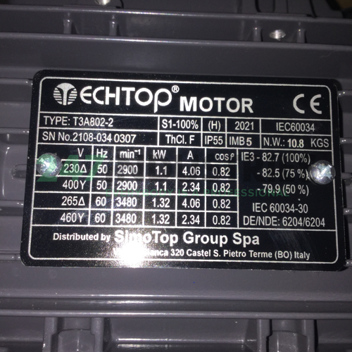 T3A802-2-B5 TechTop Motor Image 4