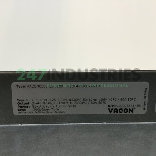 VACON0100-3L-0100-7+SBF4-IP00-EMC4 Vacon Image 4