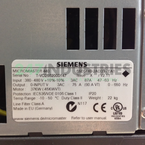 6SE6440-2AD33-7EA1 Siemens Image 2
