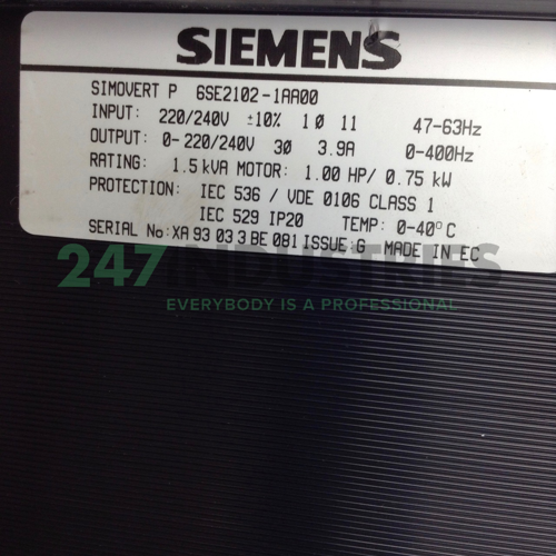 6SE2102-1AA00 Siemens Image 2