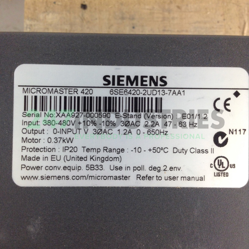 6SE6420-2UD13-7AA1 Siemens Image 2