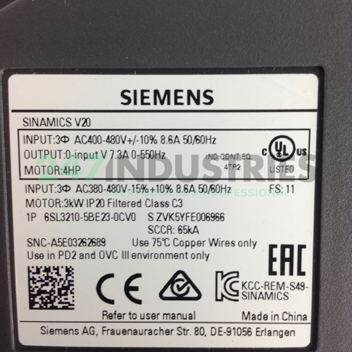 6SL3210-5BE23-0CV0 Siemens Image 3