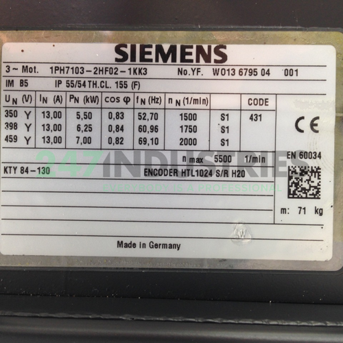 1PH7103-2HF02-1KK3 Siemens Image 2