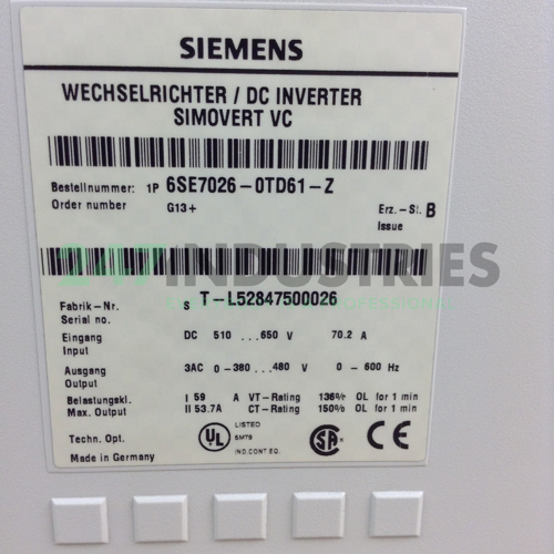 6SE7026-0TD61-Z Siemens Image 2