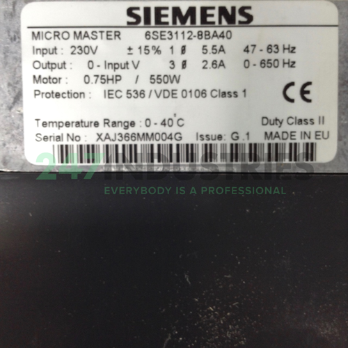 6SE3112-8BA40 Siemens Image 2