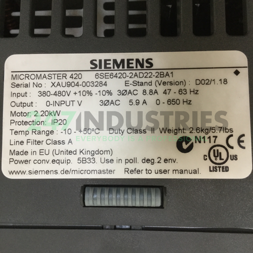 6SE6420-2AD22-2BA1 Siemens Image 4