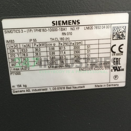 1PH8163-1DG00-1BA1 Siemens Image 4