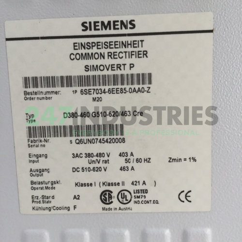 6SE7034-6EE85-0AA0-Z M20 Siemens Image 4