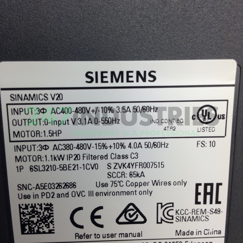 6SL3210-5BE21-1CV0 Siemens Image 2