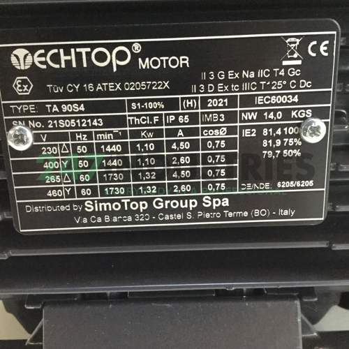 TA90S4-B3 TechTop Motor Image 4