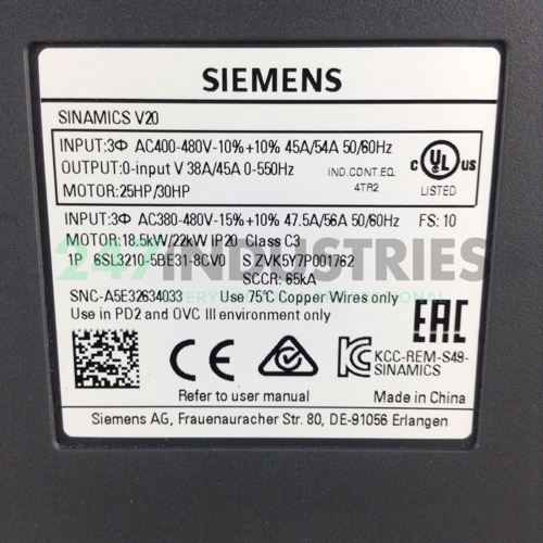 6SL3210-5BE31-8CV0 Siemens Image 2