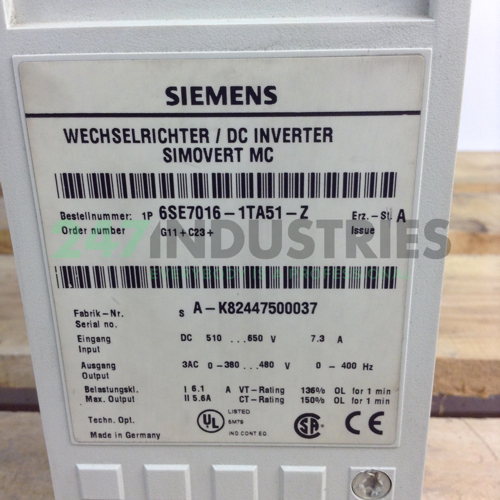 6SE7016-1TA51-Z Siemens Image 2