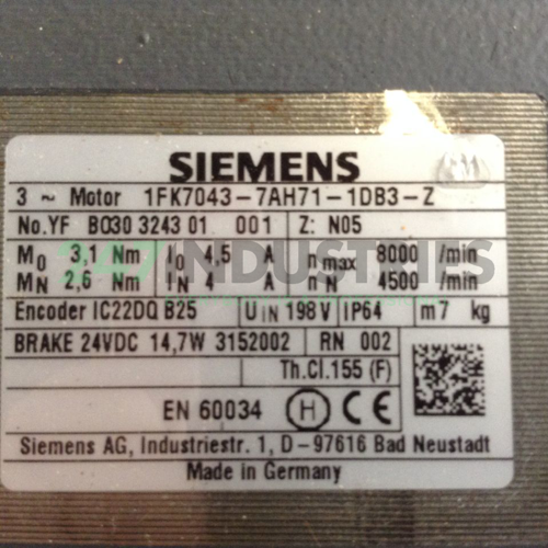 1FK7043-7AH71-1DB3 Siemens Image 2