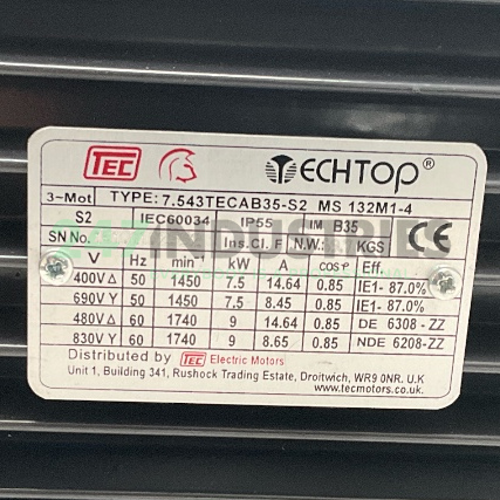 MS132M1-4-B35 TechTop Motor Image 4