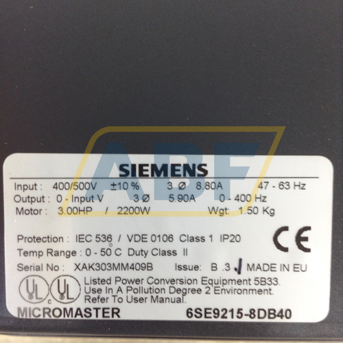 6SE9215-8DB40 Siemens