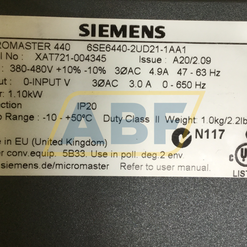 6SE6440-2UD21-1AA1 Siemens