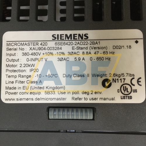 6SE6420-2AD22-2BA1 Siemens