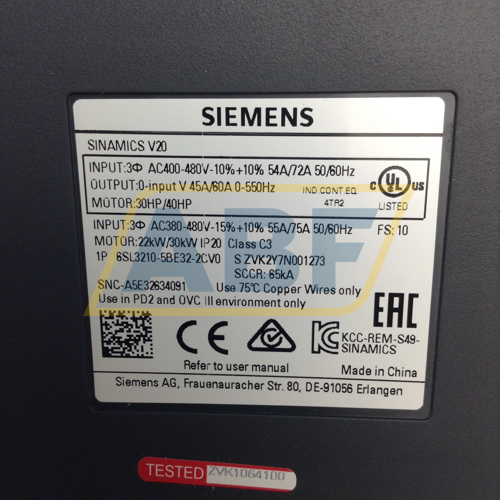 6SL3210-5BE32-2CV0 Siemens