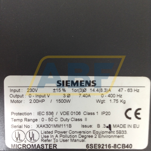 6SE9216-8CB40 Siemens