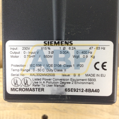 6SE9212-8BA40 Siemens