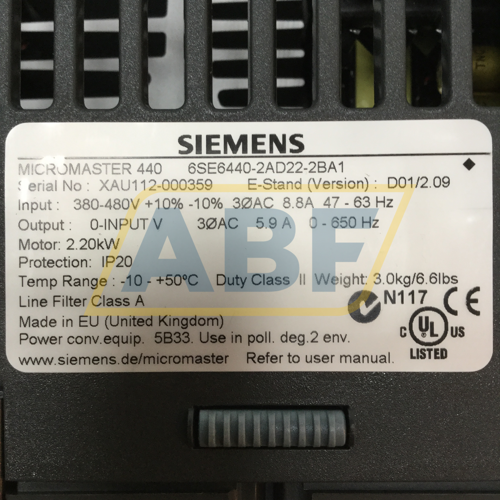 6SE6440-2AD22-2BA1 Siemens