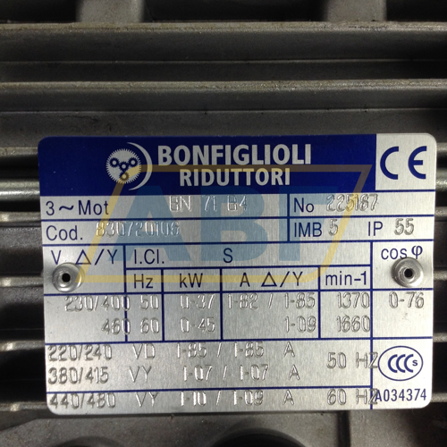 Bonfiglioli VF49-BN71B4B5-I28 Geared Motor Getriebemotor i=28 0,37 kW 1500
