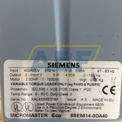 6SE9514-0DA40 Siemens