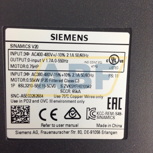 6SL3210-5BE15-5CV0 Siemens