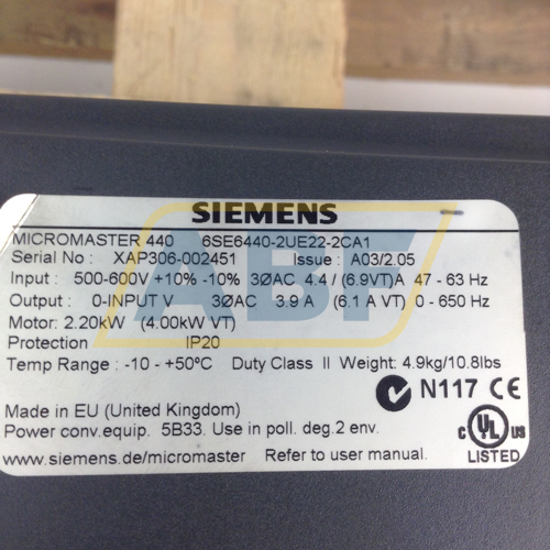 6SE6440-2UE22-2CA1 Siemens