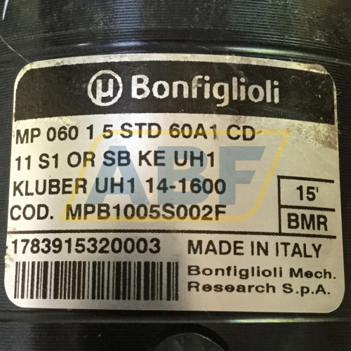 MP060 1 5 STD 60A1 CD 11 S1 OR SB KE UH1 Bonfiglioli