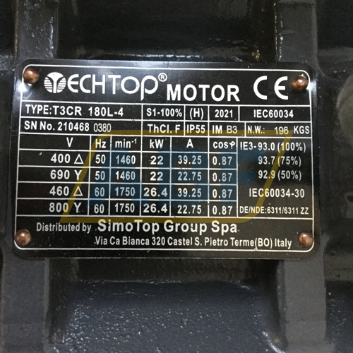 T3CR180L-4-B3 TechTop Motor