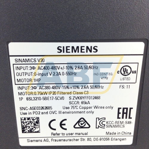 6SL3210-5BE17-5CV0 Siemens